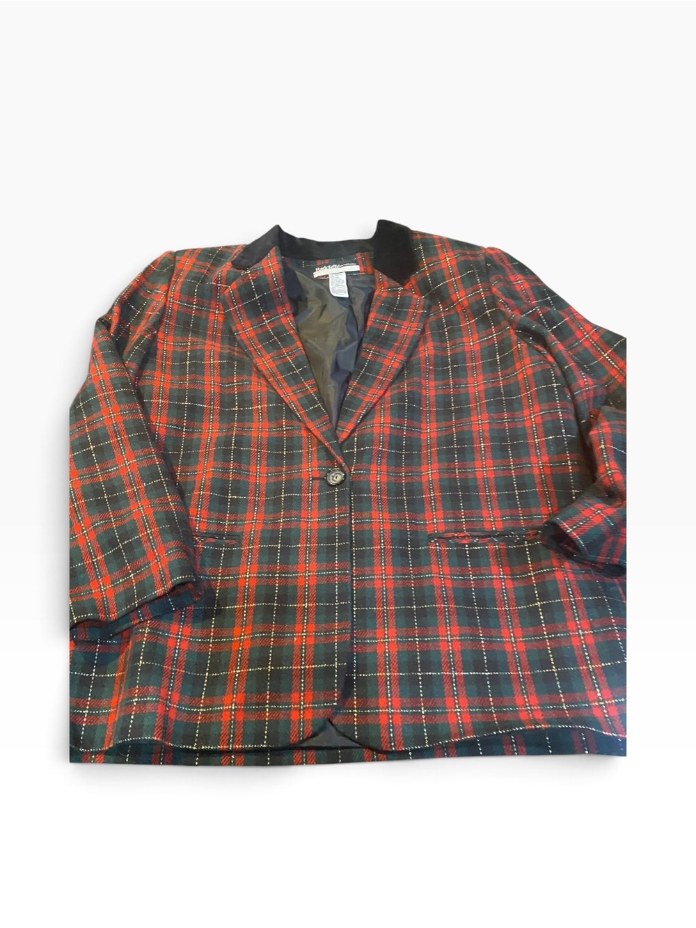 Red & Black Plaid Women's Blazer - Tailored Sport Coat